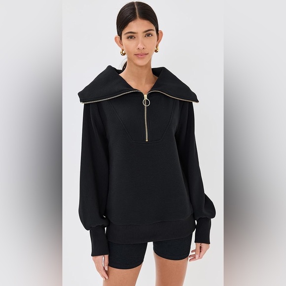 Varley Vine Ottoman Half Zip Pullover Black Size Medium Oversized - Picture 4 of 8